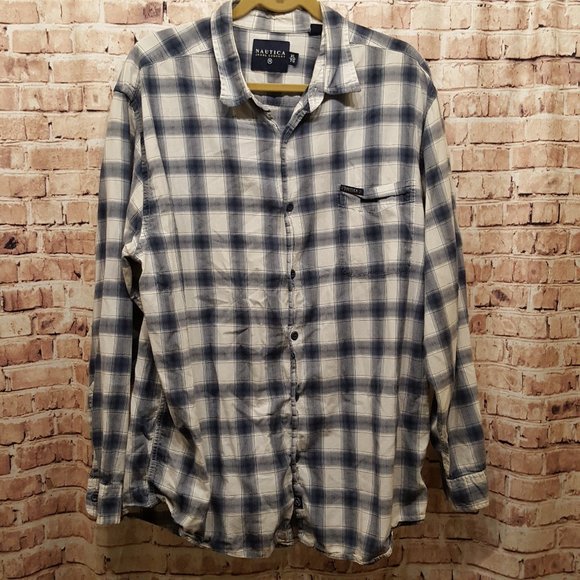 Nautica Plaid Long Sleeve Button Down Size XL - Picture 1 of 12